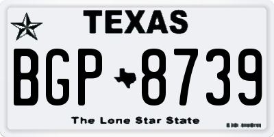 TX license plate BGP8739