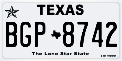 TX license plate BGP8742