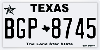 TX license plate BGP8745
