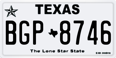 TX license plate BGP8746