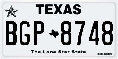 TX license plate BGP8748