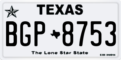 TX license plate BGP8753