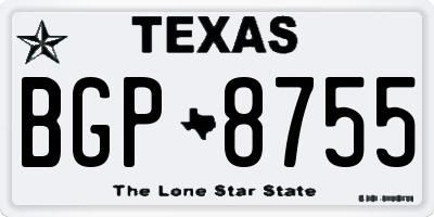 TX license plate BGP8755