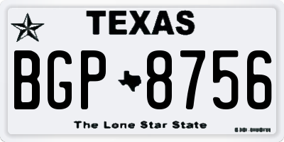 TX license plate BGP8756