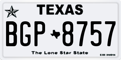 TX license plate BGP8757