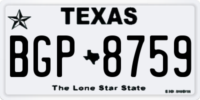 TX license plate BGP8759