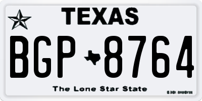 TX license plate BGP8764