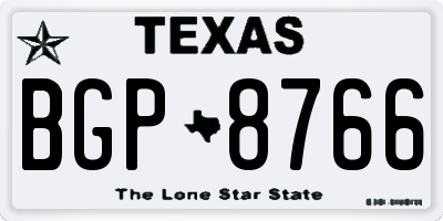 TX license plate BGP8766