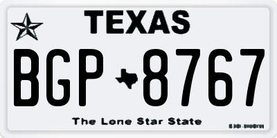 TX license plate BGP8767