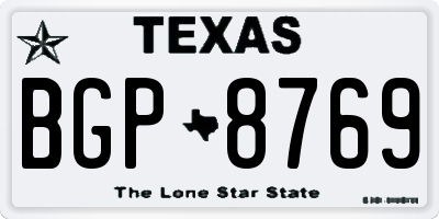 TX license plate BGP8769