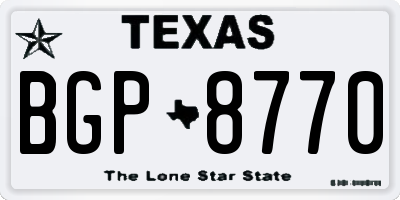 TX license plate BGP8770