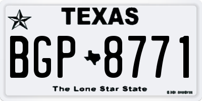 TX license plate BGP8771