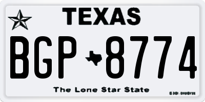 TX license plate BGP8774
