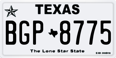 TX license plate BGP8775