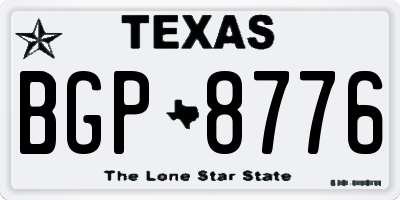 TX license plate BGP8776