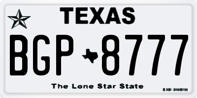 TX license plate BGP8777