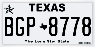 TX license plate BGP8778