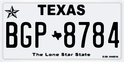 TX license plate BGP8784