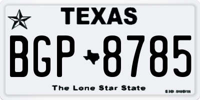 TX license plate BGP8785