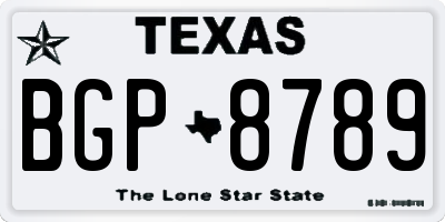 TX license plate BGP8789