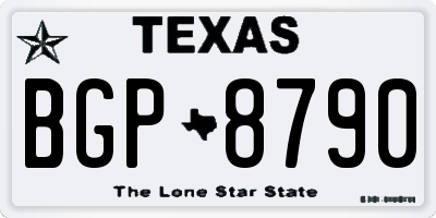 TX license plate BGP8790