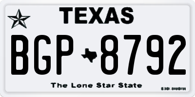 TX license plate BGP8792
