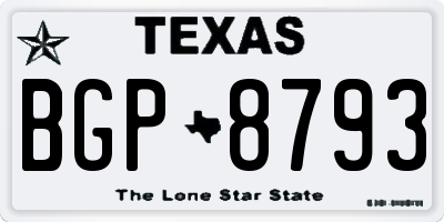 TX license plate BGP8793