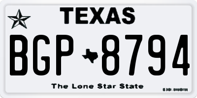 TX license plate BGP8794