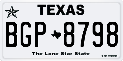 TX license plate BGP8798
