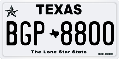 TX license plate BGP8800