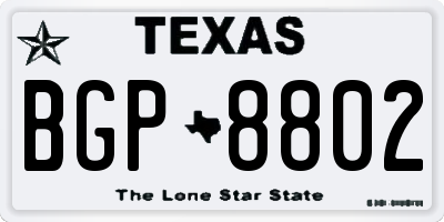 TX license plate BGP8802