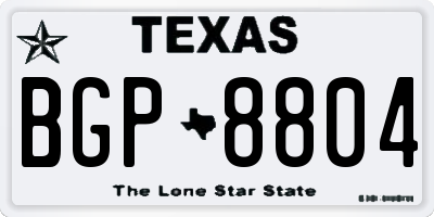 TX license plate BGP8804
