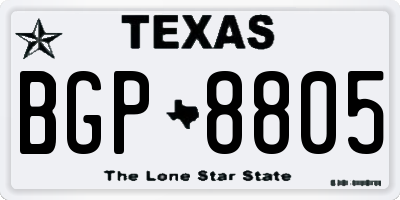 TX license plate BGP8805