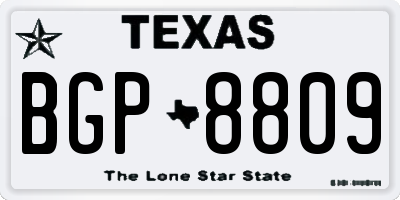 TX license plate BGP8809