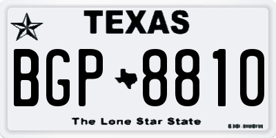 TX license plate BGP8810