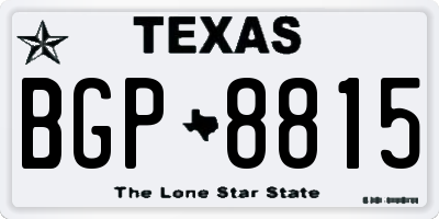 TX license plate BGP8815