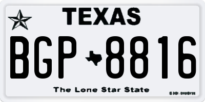TX license plate BGP8816
