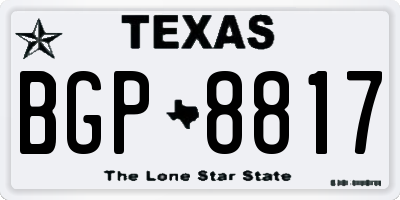 TX license plate BGP8817