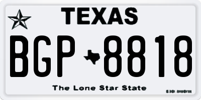 TX license plate BGP8818