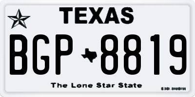 TX license plate BGP8819