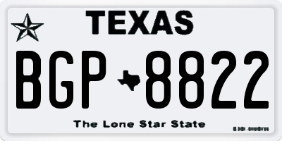 TX license plate BGP8822