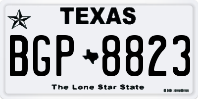 TX license plate BGP8823