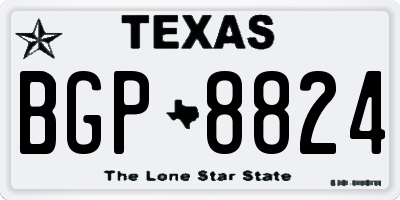 TX license plate BGP8824
