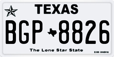 TX license plate BGP8826