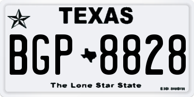 TX license plate BGP8828