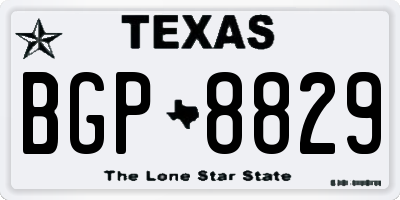 TX license plate BGP8829