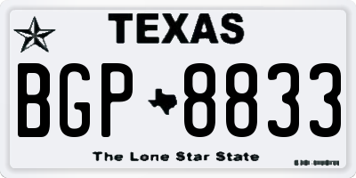 TX license plate BGP8833