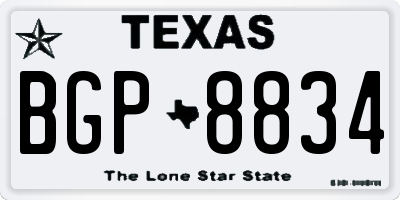 TX license plate BGP8834