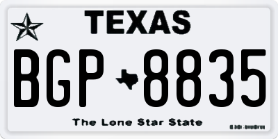 TX license plate BGP8835