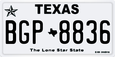 TX license plate BGP8836